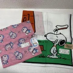 スヌーピー＊ドラえもん　大人のガーゼハンカチ　2枚セット　新品未使用品