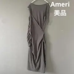 新品タグ付 アスペジ カシュクール ストレッチロングワンピース