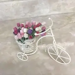 アイアンガーデンbicycle※リメ缶※ガーデン雑貨※樹脂粘土※デコパージュ