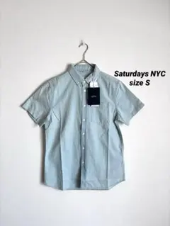 未使用タグ付き【Saturdays NYC】 半袖デニムシャツ　ボタンダウン　Sのサムネイル