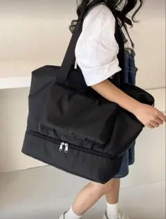 黒の多機能トートバッグ　収納バック