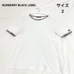 BURBERRY BLACK LABEL バーバリー　チェック袖口 半袖Tシャツ