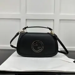 GUCCI ブラックレザー ショルダーバッグ
