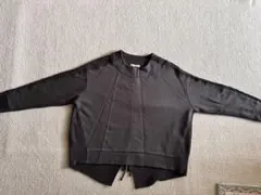 favoriダークグレー ケーブルニット風 トレーナー