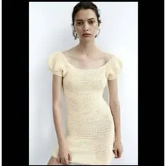 ZARA テクスチャーニットミニワンピース