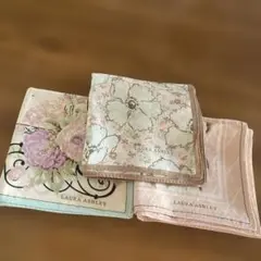 LAURA ASHLEY フラワープリント ハンカチ 3枚セット