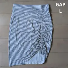 GAP ボーダー柄 ギャザースカート Lサイズのサムネイル