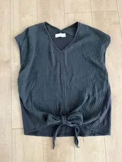 【B:MING by BEAMS】淡黒 Vネック トップス ノースリーブ