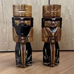 アイヌ　木彫　人形　2体セット　インテリア