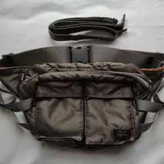 【グレー極美品！】 PORTER TANKER ボディバッグウエストバッグＬ