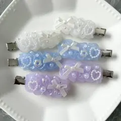ホイップデコ　ヘアクリップ　ヘアピン　３色セット　前髪クリップ