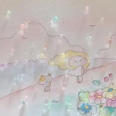 グラスアート　イラスト　水彩画　原画