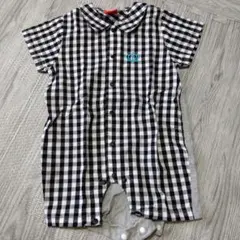 BABYDOLL チェック柄ロンパース 80