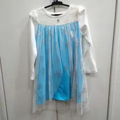 130サイズ アナ雪エルサ風 長袖ワンピース