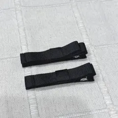 ブラック リボン ヘアクリップ 2個セット