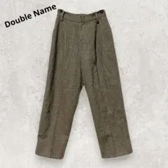 ​Double Name ヘリンボーン柄 ウールワイドパンツ F ブラウン 秋冬