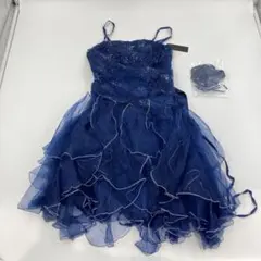 ◯新品　ネイビー フリル ミニドレスのサムネイル