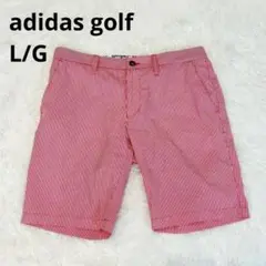美品adidas golfアディダスゴルフ【ハーフパンツ】チェック柄 L/G 赤