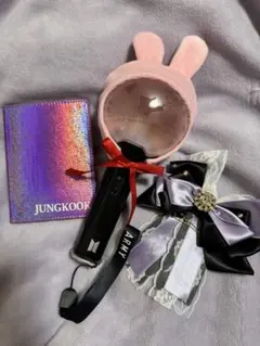 新品　アミボム　カバー　リボン　デコ　cooky クキ　ジョングク　パープル　紫