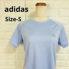 アディダス スポーツTシャツ 水色 CLIMALITE 速乾 ランニングジム Sのサムネイル