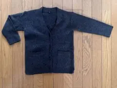 ユニクロ　新品　キッズ　もっちり肉厚　カーディガン　チャコールグレー　110