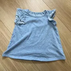 ベビー Tシャツ ブルー フリル 半袖 夏服 キッズ トップス