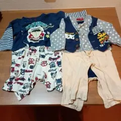男の子ロンパース2枚組80センチ