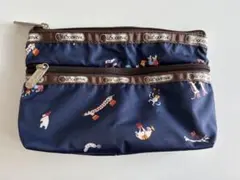 LeSportsac サーカス柄　ネイビーポーチ