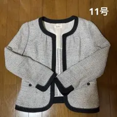 [最終値下げ]Aylesburyノーカラージャケット ホワイト・ネイビー