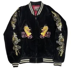 初期 JUNGLE STORM 別珍 スーベニアジャケット スカジャン ブラックのサムネイル