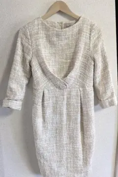 【美品】ドレスラボ ツイードワンピース L セレモニー ツイード 七分袖のサムネイル