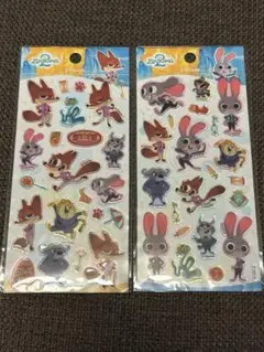 残り１　【正規品】ズートピア　ぷっくりクリアシール　2枚セット　海外ライセンス品