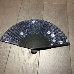 扇子 ネイビー 花柄 和装小物