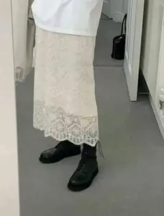 【即日発送】ounce 韓国 Lace oganza skirt