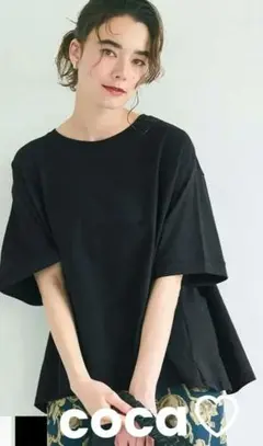 cocaフレアシルエット 半袖Tシャツ ブラックのサムネイル