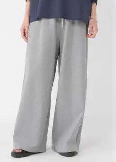 新品タグ付《studio CLIP》シルケットポンチワイドパンツ グレー