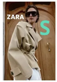 ZARA ショートトレンチコート ショルダーパッド付き S - メルカリ