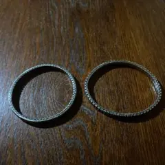 シルバー色蛇腹ブレスレット2個セット