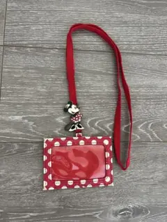 ディズニーミニーマウス パスケース 赤水玉
