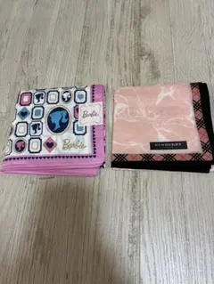 バービーとBurberryのハンカチ２枚セット