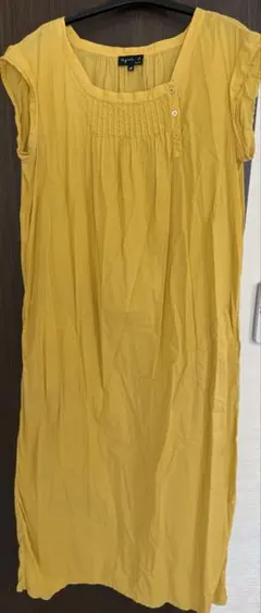 agnis b. イエロー ノースリーブ　ロングワンピース 38