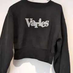 黒 Variesロゴ クロップドトレーナー レピピアルマリオ　S