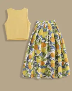 イエロー レモン柄 セットアップ