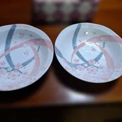 桜模様の深皿 2個セット