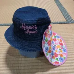 ミニーマウス　キッズ用ハット帽（ネックガード付き）　50cmのサムネイル