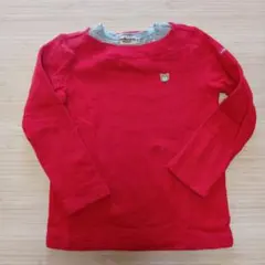 ミキハウス ホットビスケット 赤 長袖カットソー 110