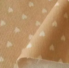 ＫＯＫＫＡ 可愛いハート 細コール 生地 ベージュ　最終出品！