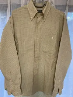 AIGLEエーグル　ベージュチェック柄長袖シャツ