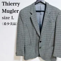 美品 ティエリーミュグレー ハウンドトゥース ツーボタン テーラードジャケット