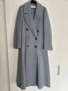 ココディール　COCO DEAL ウールバックフレアロングコート　くすみブルー